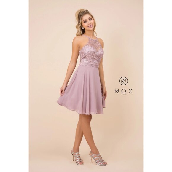 NWT Nox Anabel 37" waist elegant Cocktail Homecoming Party Dress,2XL, Tan/Mocha - Picture 2 of 4